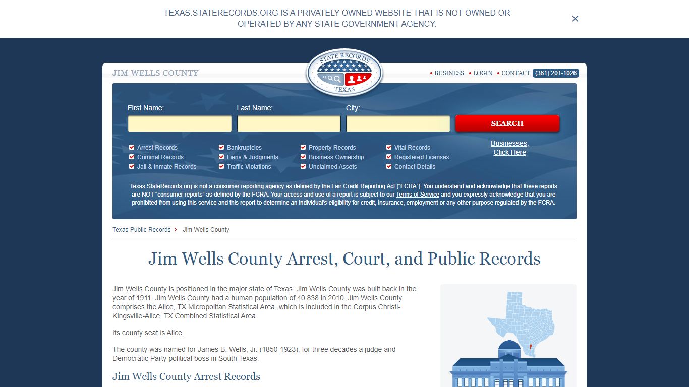 Jim Wells County Arrest, Court, and Public Records